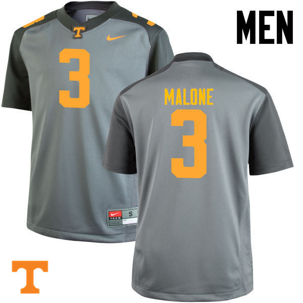 Men #3 Josh Malone Tennessee Volunteers College Football Jerseys-Gray